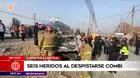 Ate: Combi pierde el control y se despista en la carretera central