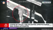 Cúster se volcó y ladrones aprovechan para robar autopartes en Ate. Foto y video: América Noticias