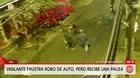 Ate: Delincuentes golpean a vigilante que frustró robo de auto