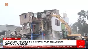 Demuelen talleres y viviendas para recuperar espacios públicos en Ate. Foto y video: América Noticias