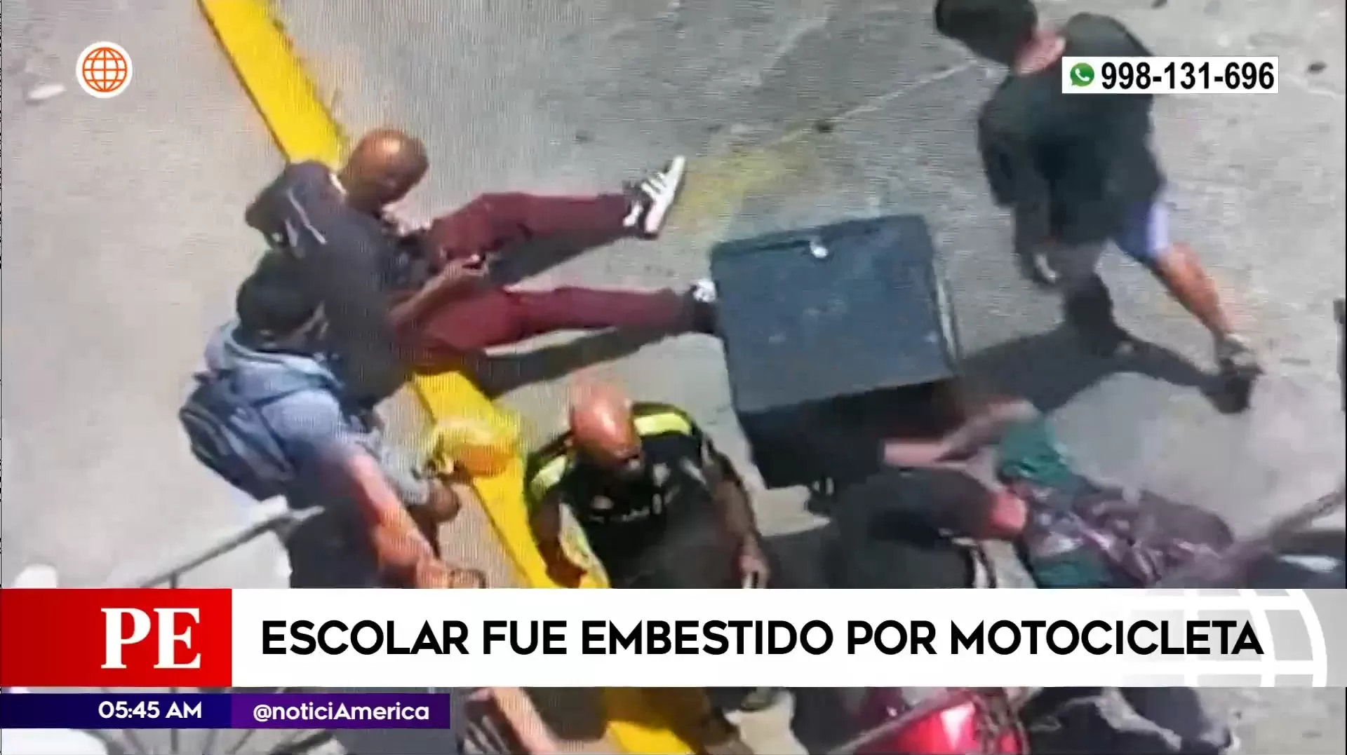 Escolar embestido por una moto en Ate. Foto: América Noticias