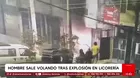 Ate: Explosión en licorería dejó hombre herido y causó incendio