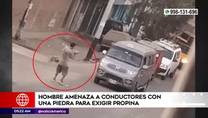 Hombre amenaza con una piedra a conductores en Ate. Foto y video: América Noticias