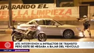 Ate: intervienen a infractor de tránsito que se negó a bajar de su vehículo