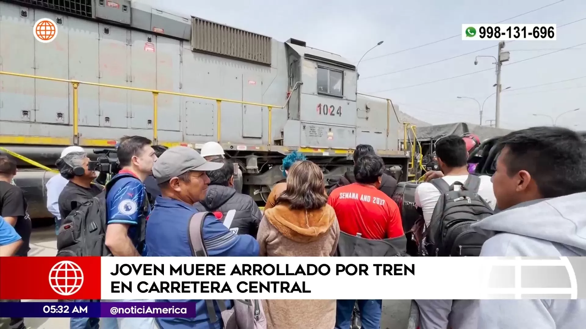 Joven murió arrollado por tren en la Carretera Central. Foto: América Noticias