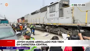 Joven murió arrollado por tren en la Carretera Central. Foto y video: América Noticias