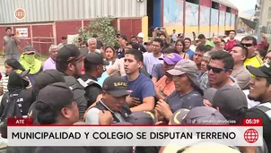 Ate: Municipalidad y Colegio La Merced se enfrentan por terreno en avenida La Arboleda. Foto y video: América Noticias