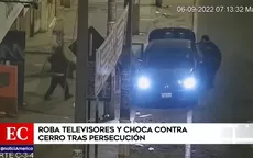 Ate: Roba televisores y choca contra cerro tras persecución - Noticias de televisor