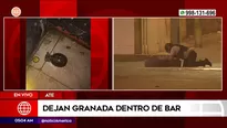 Dejan granada dentro de un bar en Ate. Foto y video: América Noticias