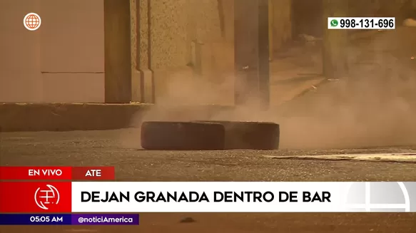 Dejan granada dentro de un bar en Ate. Foto: América Noticias