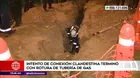 Ate: Vecino realizaba conexión clandestina de agua y perforó tubería de gas natural