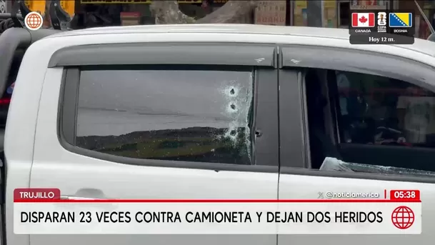 Atentado en Trujillo deja dos heridos en camioneta. Foto: América Noticias