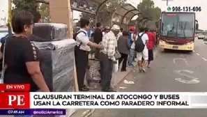 Clausuran terminal de Atocongo. Foto: América TV