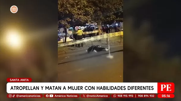 Atropellan y matan a mujer con discapacidad en Santa Anita. Foto: América Noticias