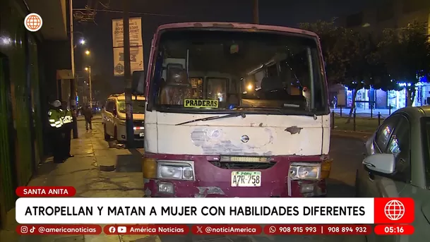 Atropellan y matan a mujer con discapacidad en Santa Anita. Foto: América Noticias