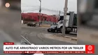 Auto fue arrastrado varios metros por un tráiler en Trujillo