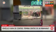 Auto se empotra en minimarket en grifo de Barranco