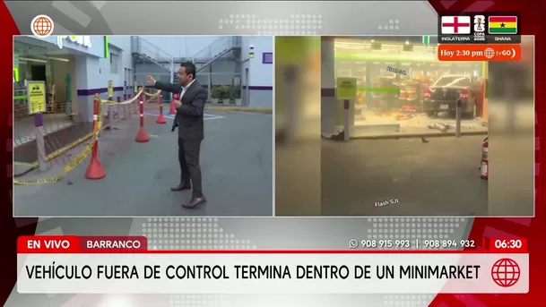 Auto se empotra en minimarket en grifo de Barranco. Foto: América Noticias