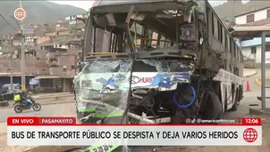 Autobús se despista y choca contra muros en la vía Pasamayito. Foto y video: América Noticias