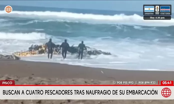 Naufragio en Pisco: buscan a cuatro pescadores extranjeros