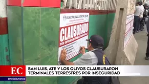 Tres terminales terrestres clausurados en Lima. Foto: América Noticias