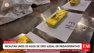Autoridades incautan 20 kilos de oro ilegal en megaoperativo