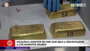 Lingotes de oro iban a ser enviados a Emiratos Árabes. Foto y video: América Noticias