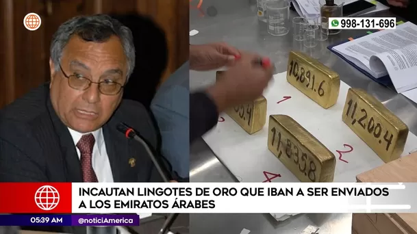 Lingotes de oro iban a ser enviados a Emiratos Árabes. Foto: América Noticias