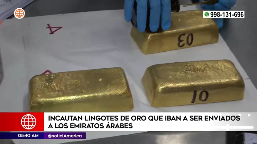 Autoridades incautan lingotes de oro que iban a ser enviados a Emiratos Árabes