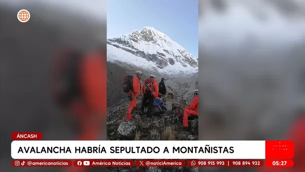 Avalancha habría sepultado a montañistas en Áncash. Foto: América Noticias