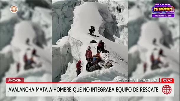 Avalancha en el Huascarán causa la muerte de un hombre en Áncash. Foto: América Noticias Avalancha en el Huascarán causa la muerte de un hombre en Áncash. Foto: América Noticias
