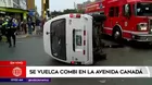Avenida Canadá: Seis heridos tras choque entre combi y auto