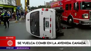 Choque en avenida Canadá. América Noticias