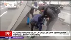 Avenida Grau: Cuatro heridos tras caída de estructura de paradero