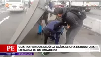 Cuatro heridos tras caída de paradero. Foto y video: América Noticias