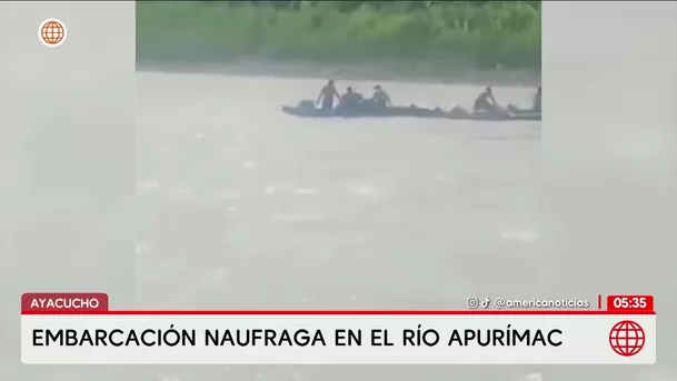 Ayacucho: Embarcación naufraga en el río Apurímac. Foto: América Noticias Ayacucho: Embarcación naufraga en el río Apurímac. Foto: América Noticias