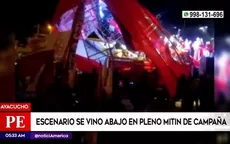 Ayacucho: Escenario se vino abajo en pleno mitin de campaña - Noticias de ayacucho