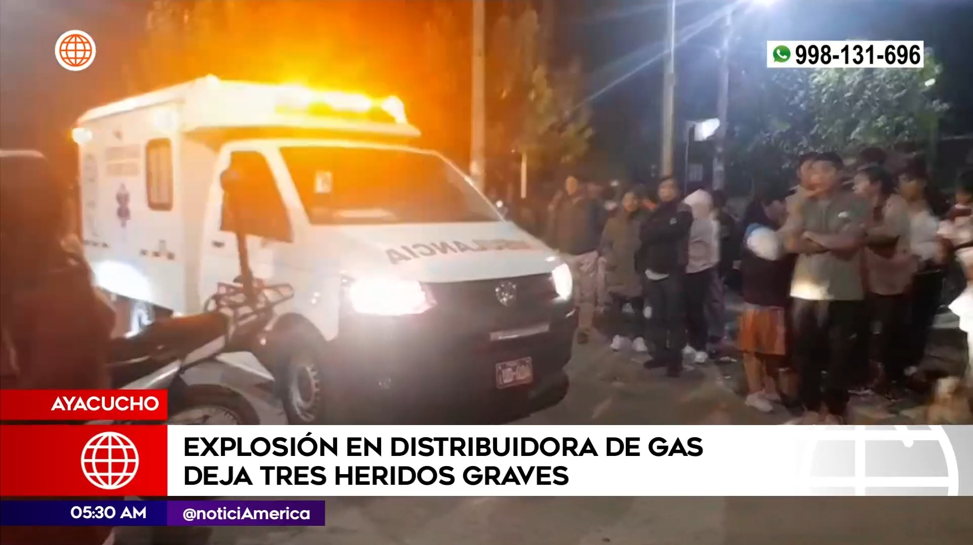 Explosión en distribuidora de gas en Ayacucho. Foto: América Noticias