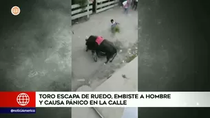 Toro embistió a hombre en feria taurina. Video: América Noticias