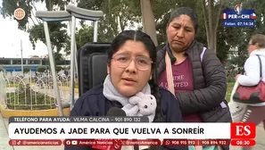 Ayuda para Jade: adolescente necesita operar su pierna y pelvis. Foto y video: América TV
