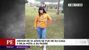 Menor desaparecida. América Noticias