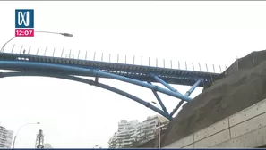 Bajada Armendáriz cerrada por desmontaje de grúa en Miraflores. Foto y video: Canal N