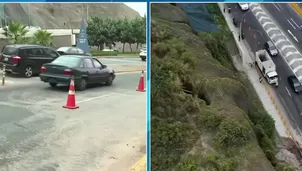 Un deslizamiento de tierra, piedras y lodo se registró el día anterior en la bajada Armendáriz, en el distrito de Miraflores, luego de una presunta falla en una bomba de la infraestructura de Sedapal ubicada en la parte alta del acantilado./ Video: Canal N