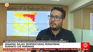 Bajas temperaturas persistirán durante las mañanas, según Senamhi. Foto y video: América Noticias