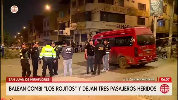 Ataque a combi de empresa Los Rojitos deja tres heridos en San Juan de Miraflores/ América Noticias Ataque a combi de empresa Los Rojitos deja tres heridos en San Juan de Miraflores/ América Noticias