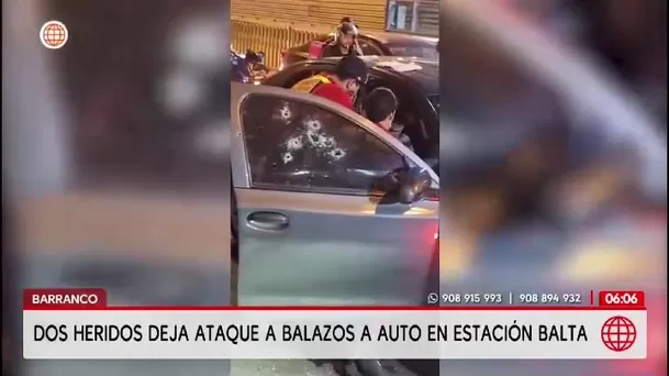 Atacan auto a balazos frente a estación Balta y dejan dos heridos/ América Noticias