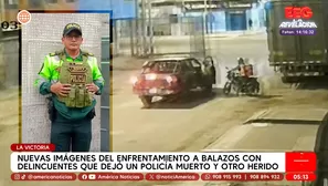 Nuevas imágenes del enfrentamiento a balazos con delincuentes que dejó un policía muerto en La Victoria. Foto y video: América Noticias