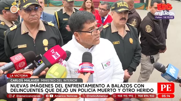 Nuevas imágenes del enfrentamiento a balazos con delincuentes que dejó un policía muerto en La Victoria. Foto: América Noticias