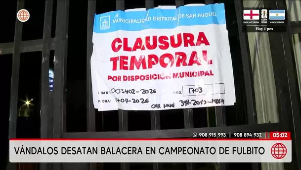 San Miguel: Balacera por tarjeta roja en partido de fulbito. Foto: América Noticias San Miguel: Balacera por tarjeta roja en partido de fulbito. Foto: América Noticias