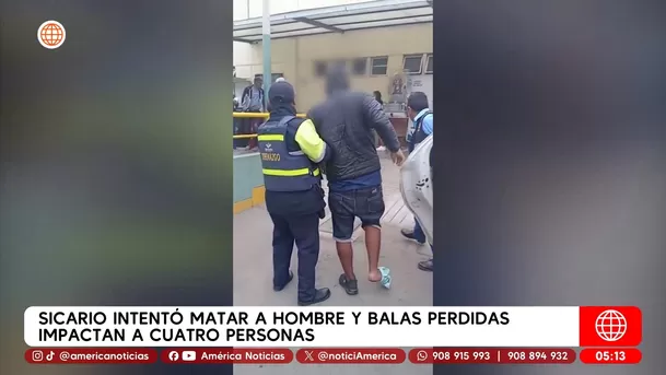 Sicario intentó matar a hombre y balas perdidas impactan a cuatro personas en Ventanilla. Foto: América Noticias